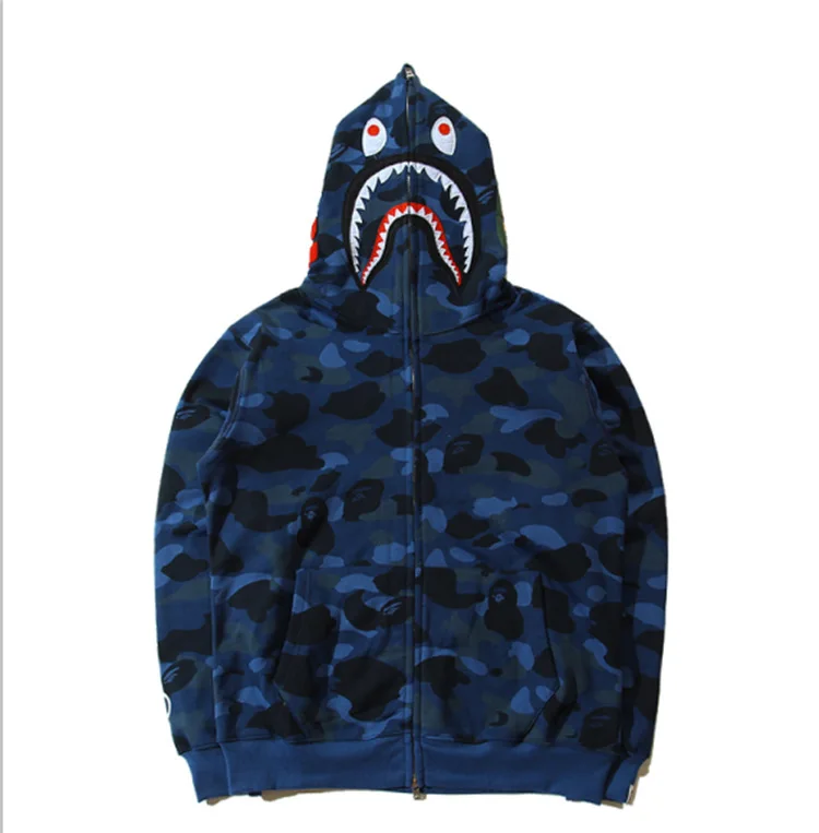 Новинка 2021 толстовки с капюшоном Bape Shark для мужчин и женщин повседневное пальто в