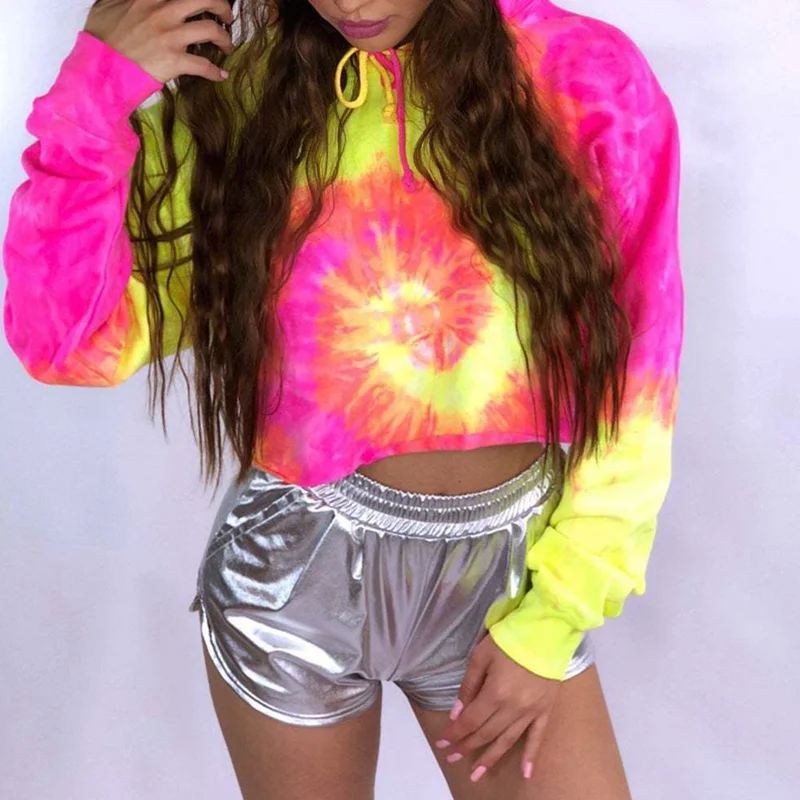 

Casual Tie Dye Hoodies Sweatshirts for Women Girls Spring Fall Loose Long Sleeve Pullovers Tops Streetwear Female Plus Size Tops