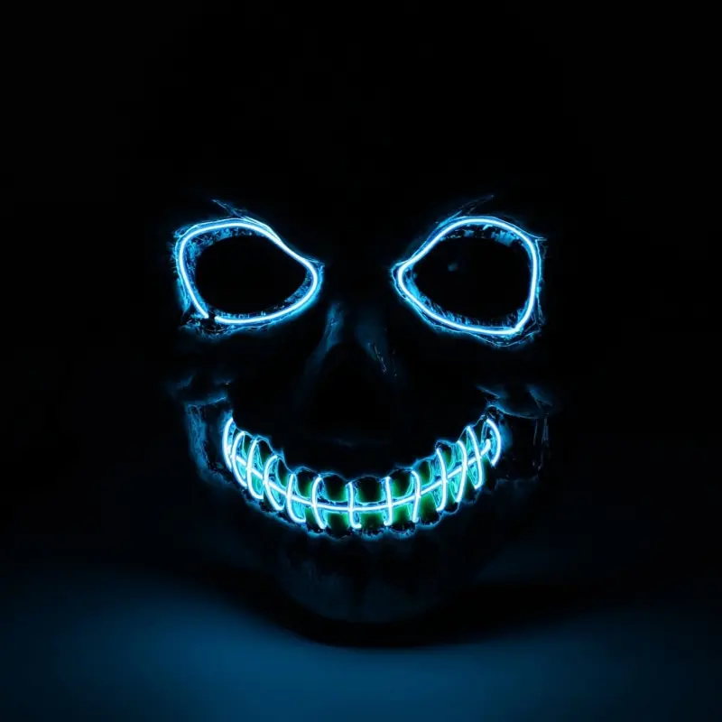 Маска на Хэллоуин, светодиодный маска, маска для чистки, тушь для ресниц, костюм, DJ, вечерние светильник, маски, страшные маски, светящиеся в темноте, маска V - Цвет: HL1331L