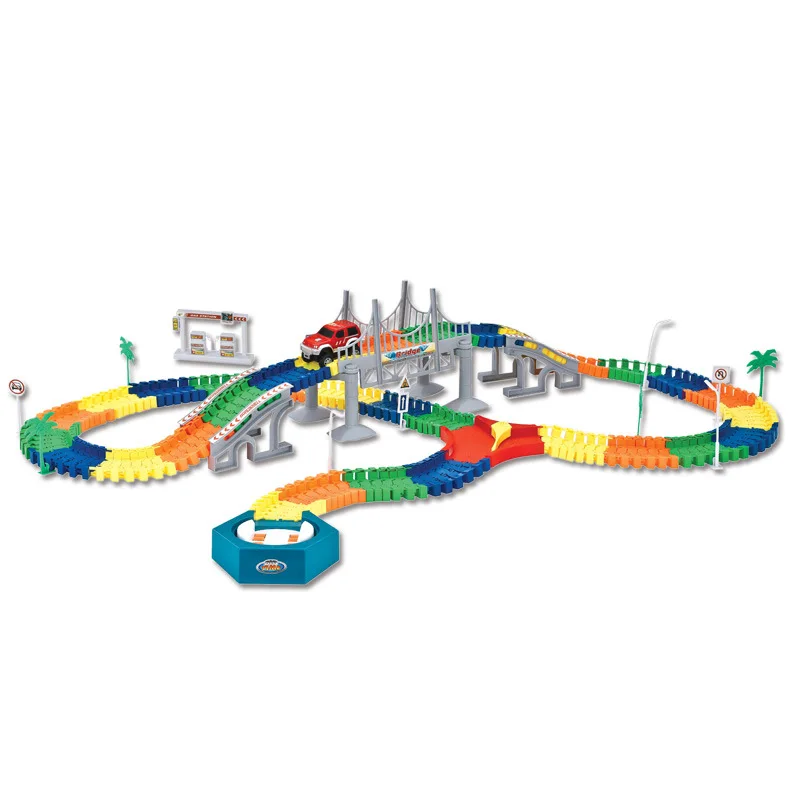 

Children DIY Variable Channel Flexible Camera Track Car Educational Assembled Building Blocks Electric Camera Track Car 1.33