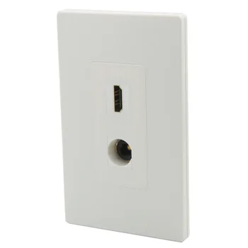 

New Design 1 Gang No Screw Decorative Style HDMI USB 3.0 CAT6 F RG6 Toslink 3.5mm Audio LC Fiber Female To Female Wall Plate