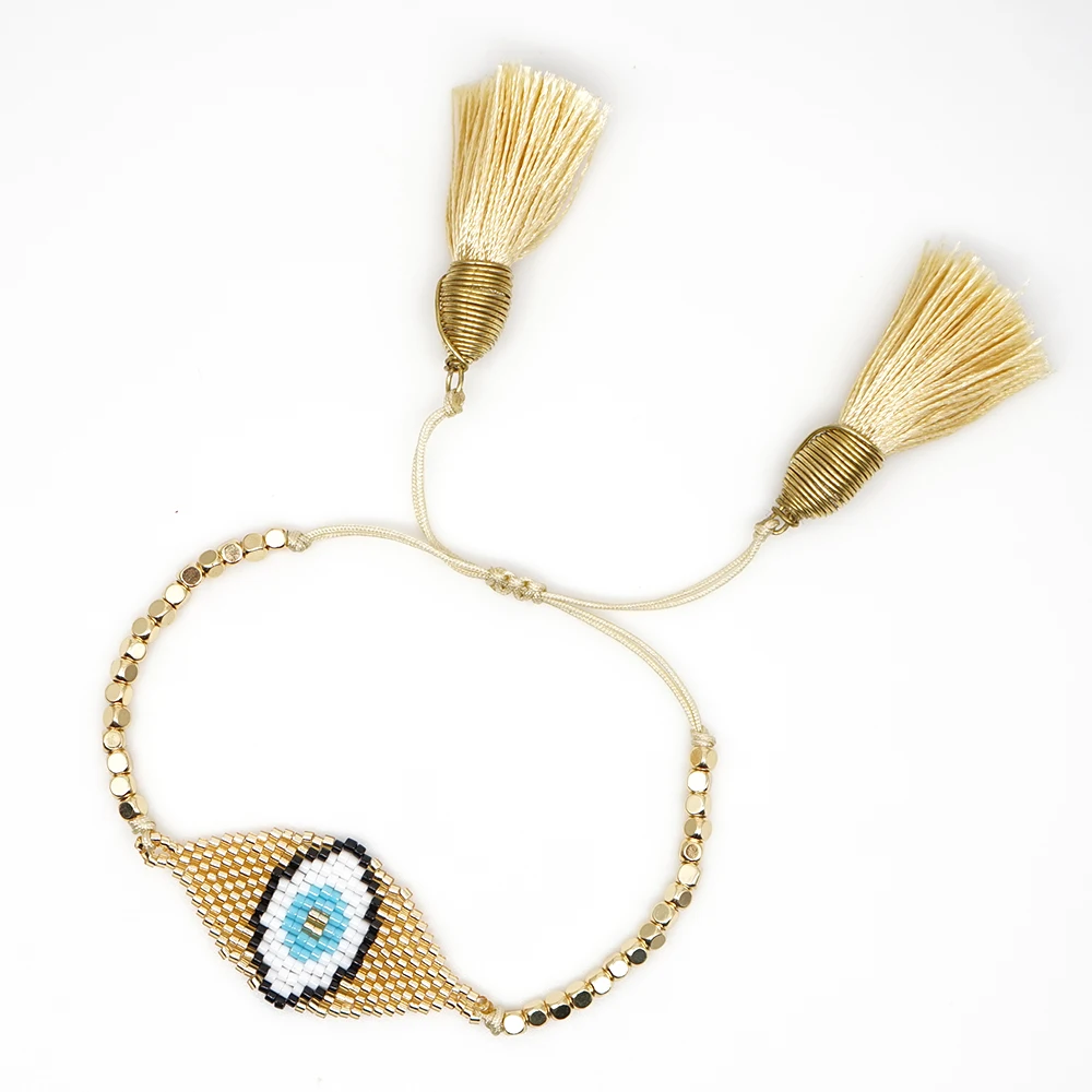 Go2boho турецкие Дурной глаз Pulseras Delica miyumi браслет золотые браслеты с кисточкой