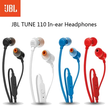 JBL T110 проводные наушники-вкладыши, наушники-басы, спортивные наушники для бега, гарнитура с микрофоном, наушники для смартфона, музыка