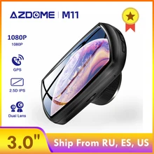 AZDOME M11 DVR 24H Parking Monitor Car Camera Mini Dashcam Dual Lens Night Vision 1080P Rearview Dash Cam Support GPS Original