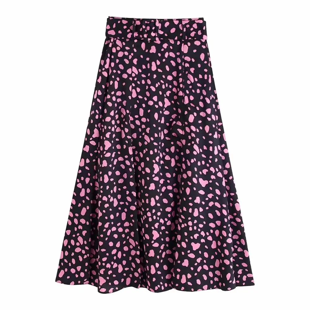 Увядшая английская стильная винтажная юбка в горошек с цветочным принтом для женщин faldas mujer moda длинные юбки для женщин размера плюс