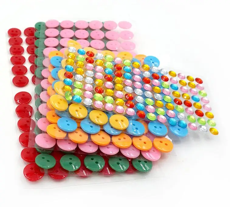 8Pcs/5pcs Kids DIY Button Stickers Drawing Toys Handmade School Art Class Painting Drawing Craft Toys Children Early Educational 3
