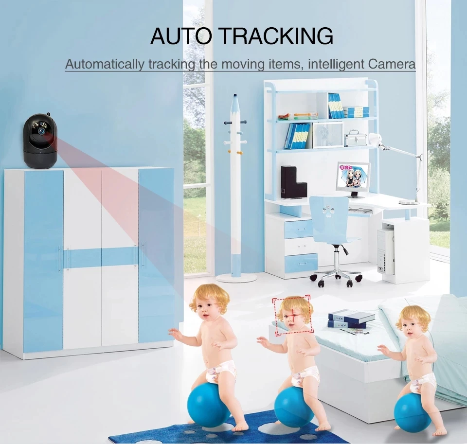 Baby Monitor WiFi Cry Alarm IP Camera WiFi Video Nanny Cam Baby Camera Night Vision Wireless Video Surveillance CCTV Camera 2MP