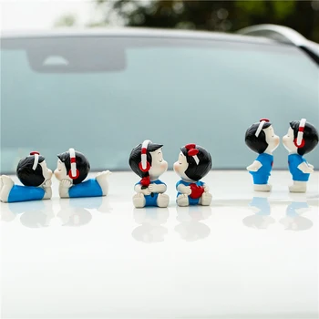 

Car Ornaments 2pcs/set Resin Cute Couple Kids Doll Automobiles Decoration Auto Interiors Boys Girls Figurines Decor Accessories