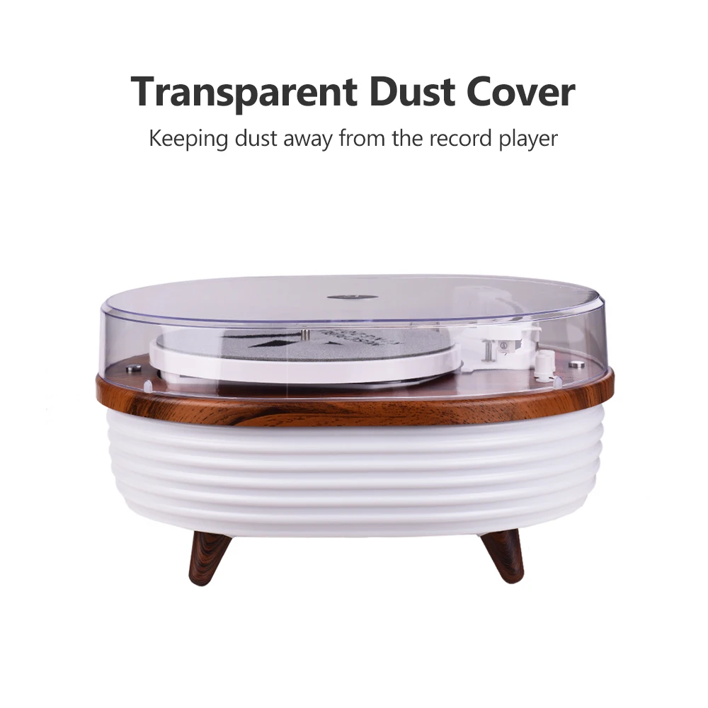 Record Player 2-speed(33/45 RPM) BT Turntable Built-in Stereo Speaker with Volume Control RCA Output for 7/10/12 Inch Vinyl