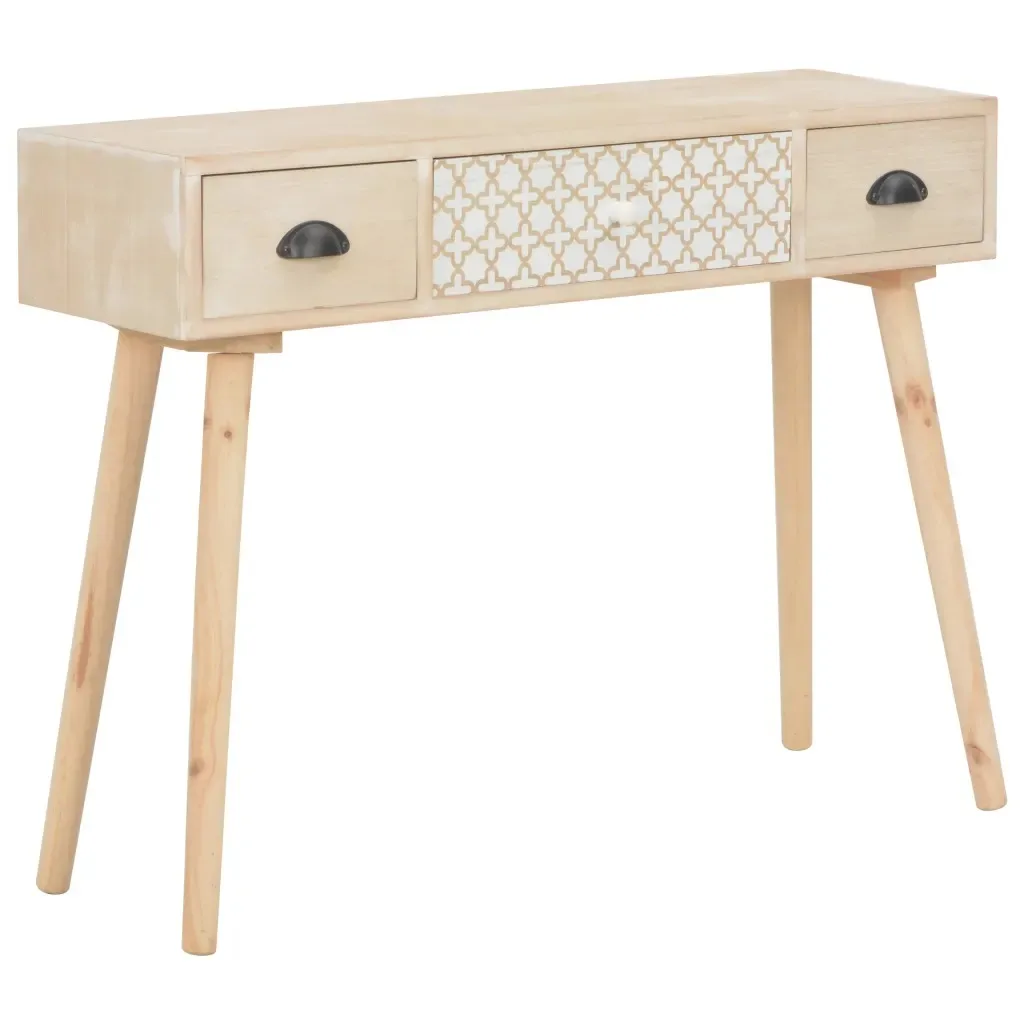 

vidaXL Console Table with 3 Drawers 100 x 30 x 73cm Solid Pinewood 247386