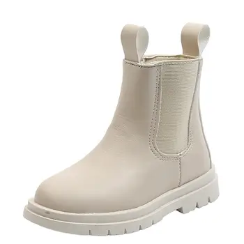 

Fashion Boys Martin Boots Autumn Winter New Leather Children's Cotton Shoes Plus Velvet Warm Kids Boots Boys Sport Shoes