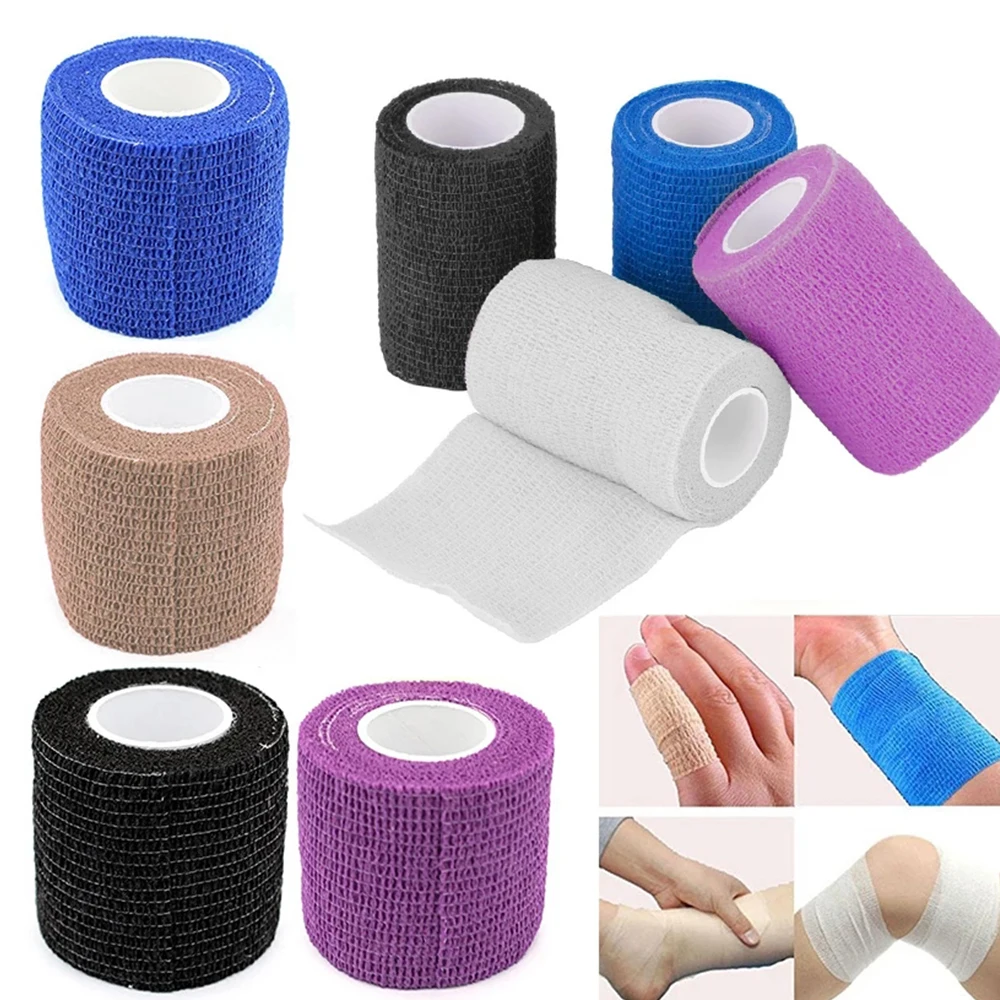 

Colorful Sport Self Adhesive Elastic Bandage Wrap Tape Elastoplast For Knee Support Pads Finger Ankle Shoulder Outdoor Sports