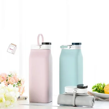 

600ML Portable Folding Water Bottle Silicone Lightweight Compact Water Flask For Travelling Camping, Hiking & Sports