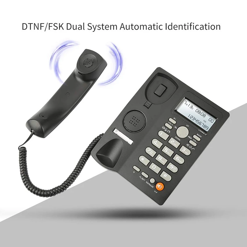 LCD Display New Office Telephone W// Corded Headset Call Center Phone Dial Pad EK