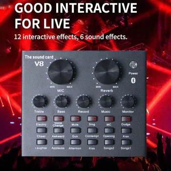 

KTV Live Broadcast Mini Audio Mixer Sound Card Console Mic Studio Recording for Mobile Phone Computer GK99