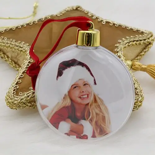 Рождественская елка круглая звезда орнамент картина фоторамка подарок семейная память Декор маленькая рамка, чтобы положить на вашу елку - Цвет: Circle
