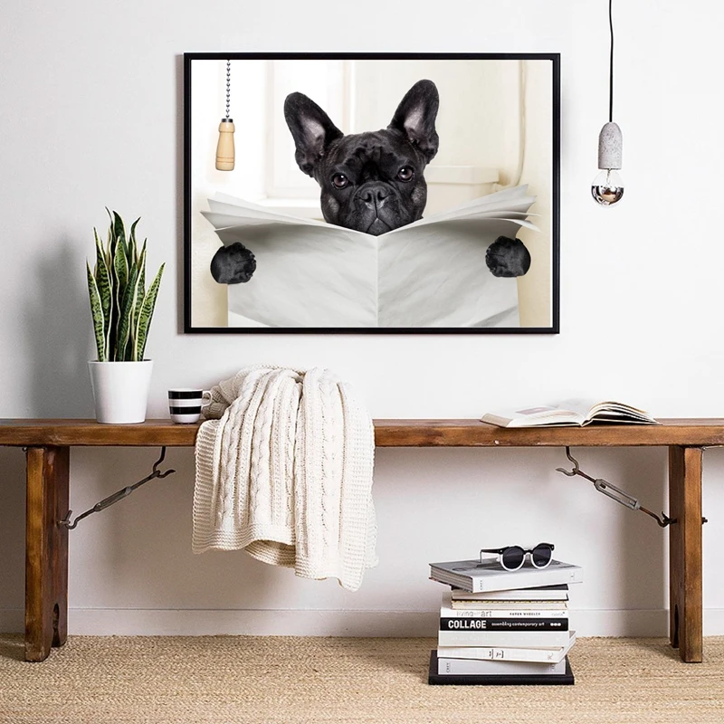 Dog-Reading-Newspaper-Toilet-Wall-Art-Canvas-Poster-Prints-Funny-Dog-Painting-Wall-Picture-Home-Bathroom (4)