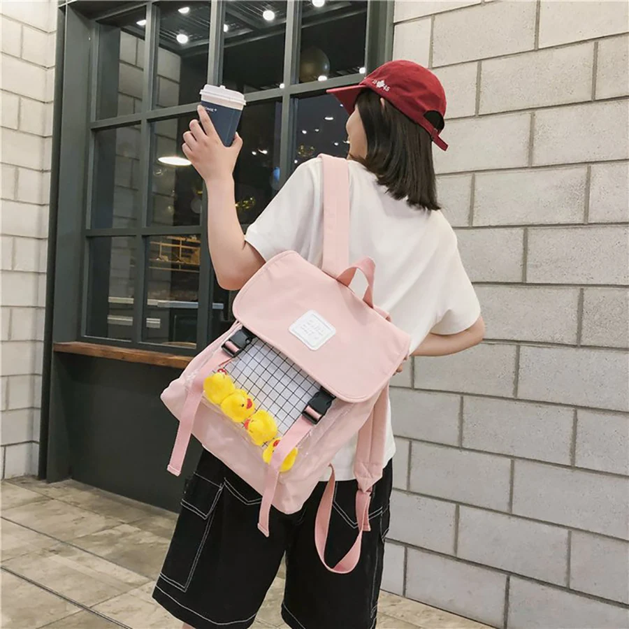 Harajuku водонепроницаемый прозрачный рюкзак из ткани Оксфорд для женщин