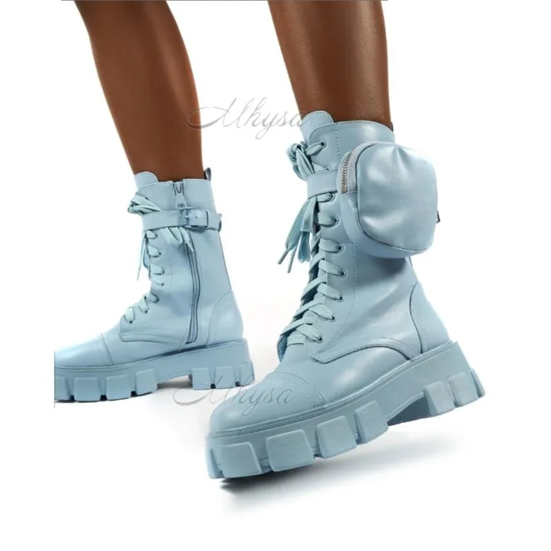 Lace-Up Boot With Track Sole Boots & Stiefeletten für Damen in white Fashionette Damen Schuhe Stiefel Schnürstiefel 