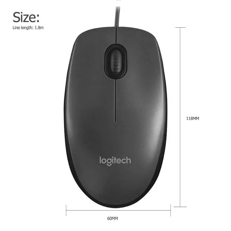 Мышь Logitech M90 Проводная с USB эргономичная оптическая игровая мышь подключи и