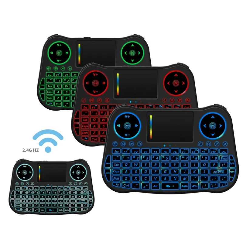MT08 2,4 GHz Air mouse беспроводная сенсорная клавиатура QWERTY с подсветкой для tv Box PC Android