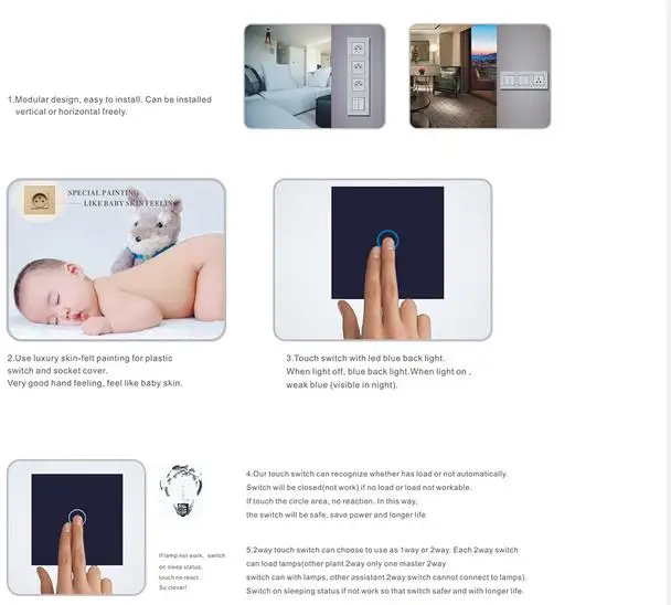 TOUCHMI Hot Sale 1Gang 1Way Touch Switch With EU Type Socket 16A Germany Socket Crystal Glass Panel Light Switch 86*157mm