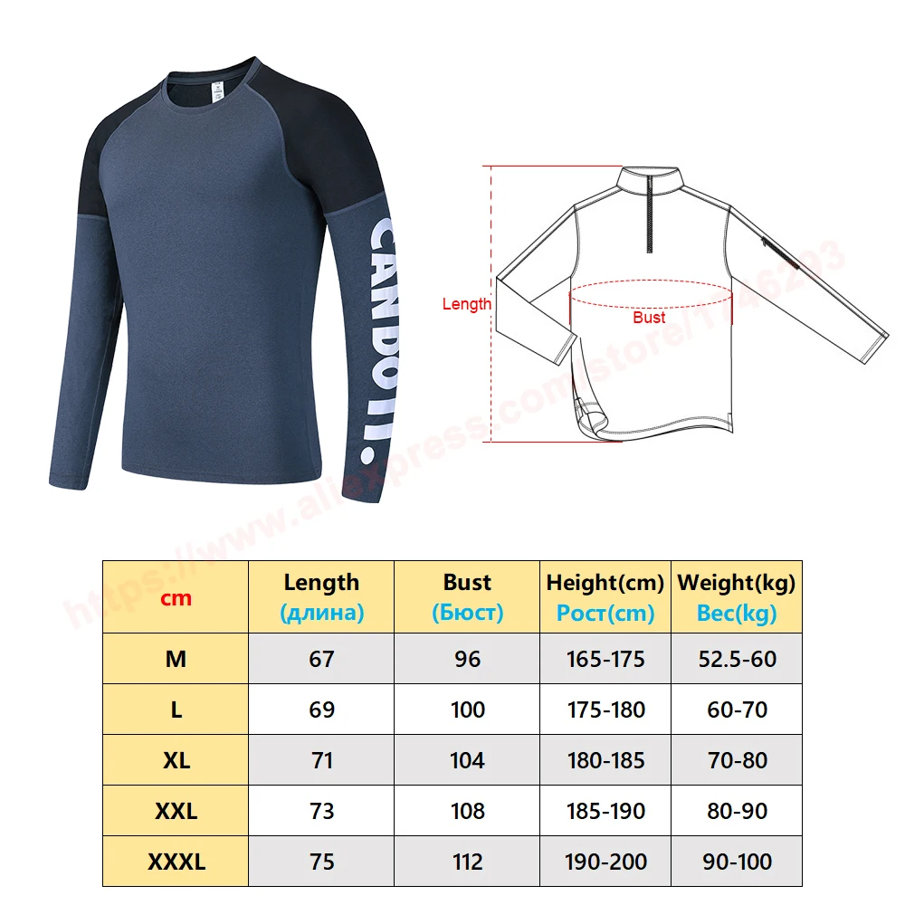 Мужская Стильная длинная футболка Бегущий человек Велоспорт Спорт компрессия Топ письмо Тренажерный Зал Фитнес Базовый слой майки