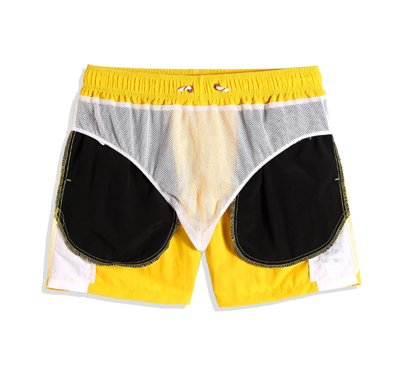 QIKE New Men’s Bathing suit Swimsuit Solid joggers Board shorts printed Quick dry surfing sexy plavky briefs printed swimwear
