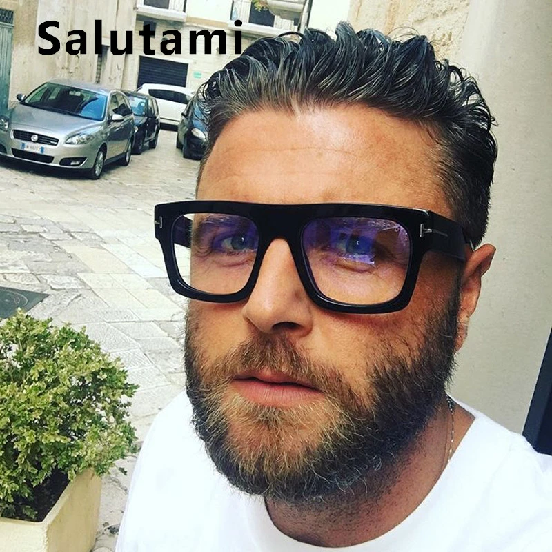 

Classis Fashion Letter Frame Square Eyeglasses For Men Luxury Brand Vintage Flat Computer Glasses Frame Women Myopia Eyewear