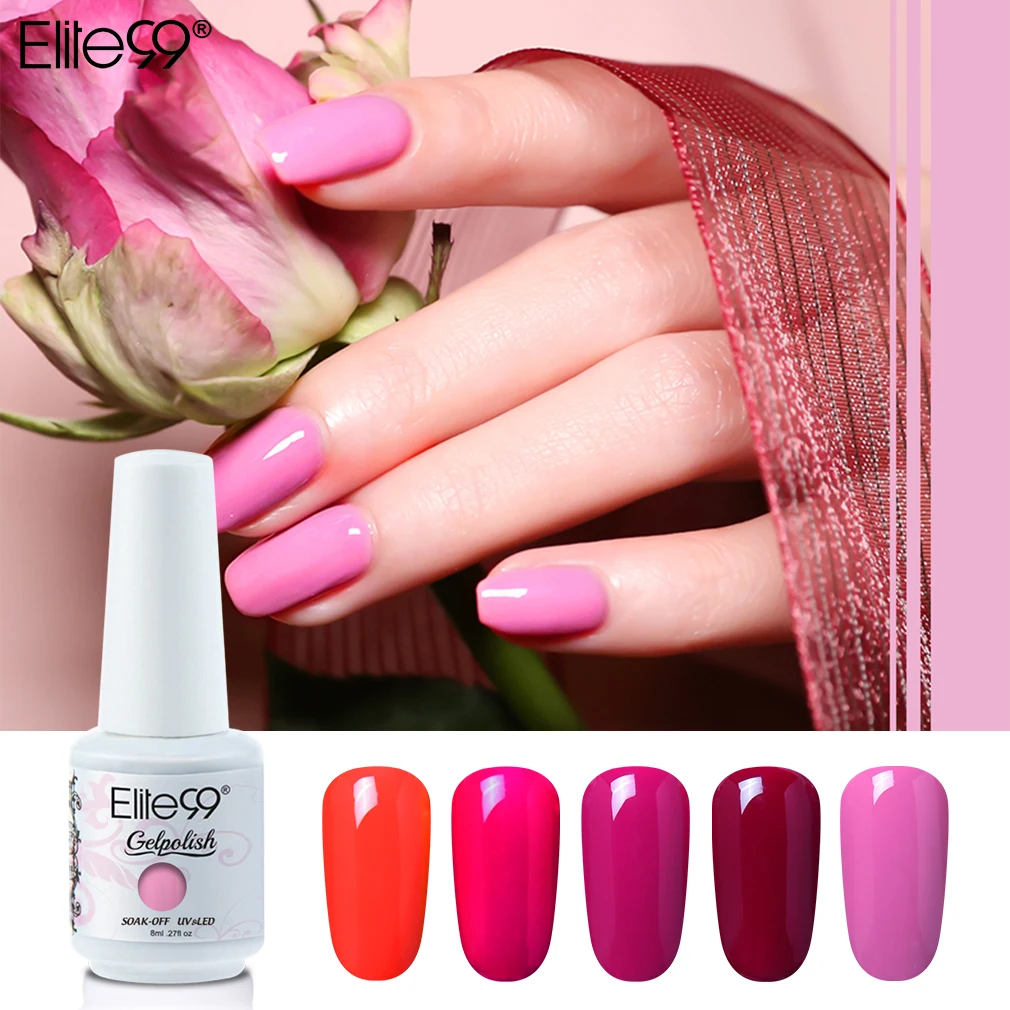 

Elite99 8ML UV Gel Varnish Nail Polish Set For Manicure Gellak Semi Permanent Hybrid Nails Art Off Prime White Gel Nail Polish