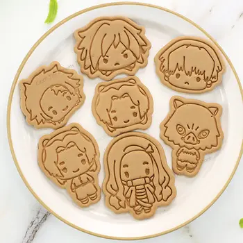 

Kimetsu No Yaiba Cookie Cutter Japanese Cartoon Demon Slayer 3d Baking Biscuit Mold Diy Household Kitchen Baking Tool