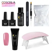 Набор гелей для наращивания ногтей COSCELIA, 15 мл, УФ-светодиодный светильник, жесткий гель для дизайна ногтей, строительный гель для наращивания ногтей, полигелевые наборы для наращивания ногтей