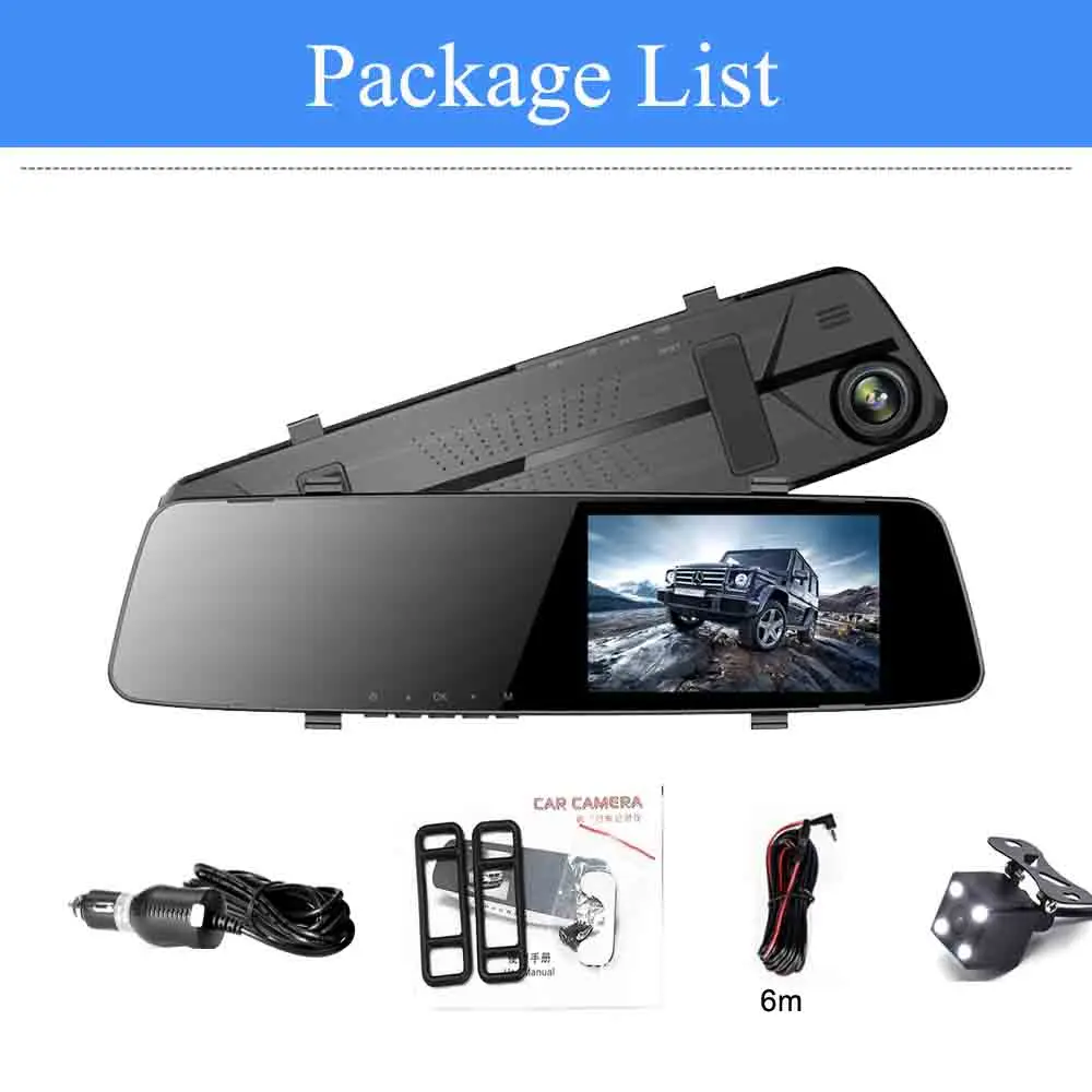 ADDKEY Mirror Dvr 4.3 Inch Dashcam FHD 1080P Automatic Camera Auto Registrar Support Rear View Camera Video Recorder Car Dvrs backup camera mirror DVR/Dash Cameras