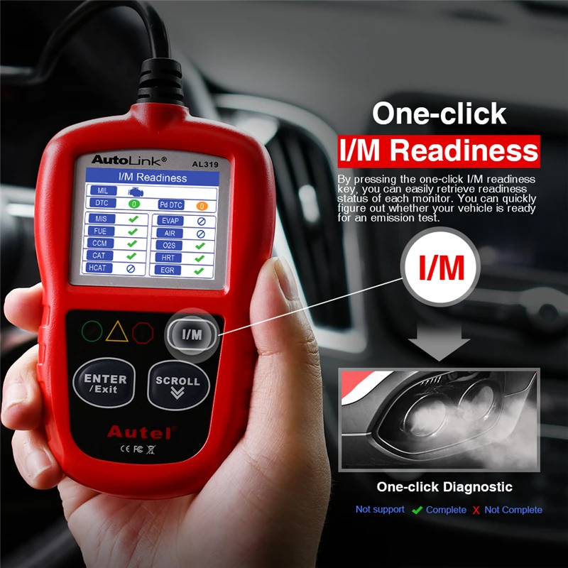 Autel Автоссылка AL319 OBD2 считыватель кодов DIY Автомобильный сканер OBD автоматический диагностический инструмент Automotriz считывание и стирание кода pk AD310 ELM327