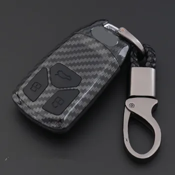 

Carbon Car ABS Key Chian/Key Case/Key Bag for Audi A3 A5 Q3 Q5 A6 C5 C6 A4 B6 B7 B8 TT 80 S6 TTS 8s 2016 Accessories