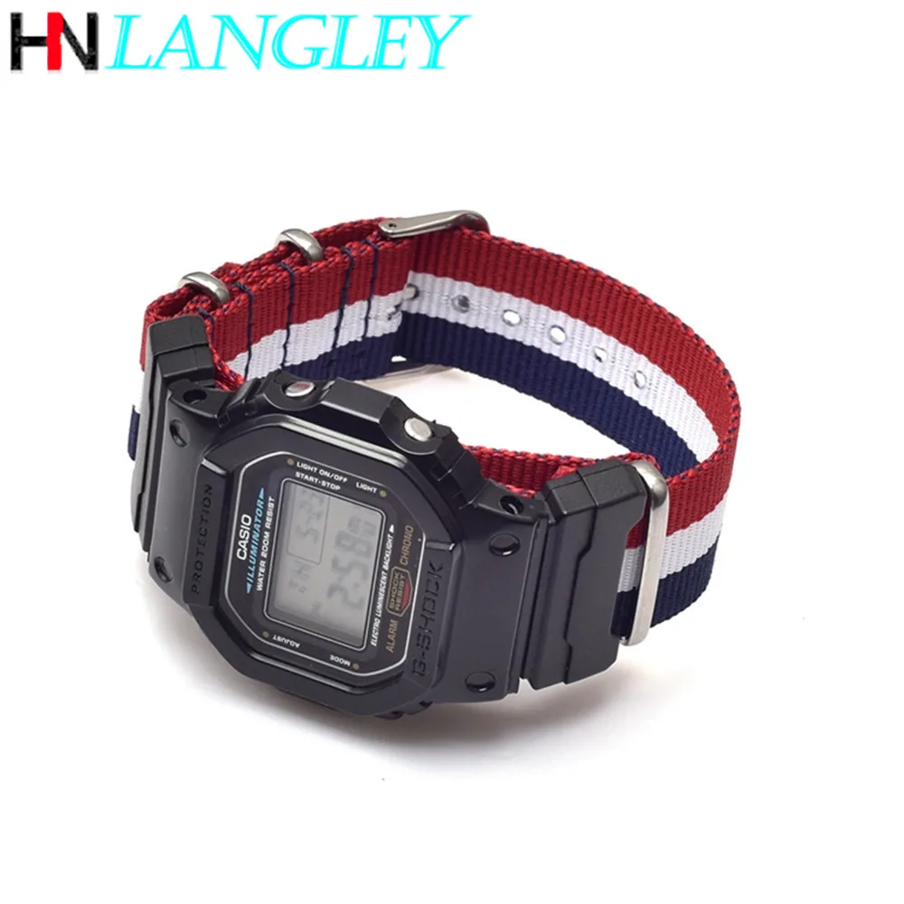 Нейлоновый сменный ремешок для наручных часов NATO Casio G Shock GA 110/100/120/150/200/400 GD