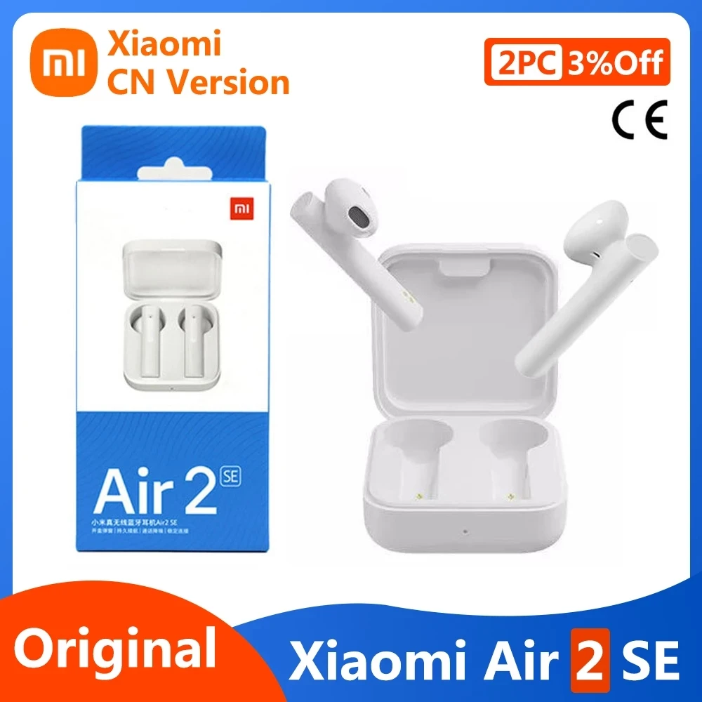 Оригинальные наушники Xiaomi airdots 2 Air2 SE китайская версия TWS Mi True Wireless Bluetooth 5 0 Air