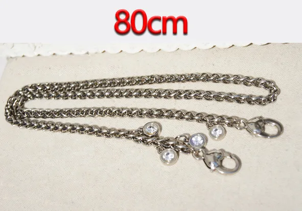 80cm silver Diy аксессуары 40 см-150 см Мода 6 мм Замена серебряной цепи Наплечные ремни для мини сумки, кошельки, клатч ручки для сумок - Цвет: 80cm silver