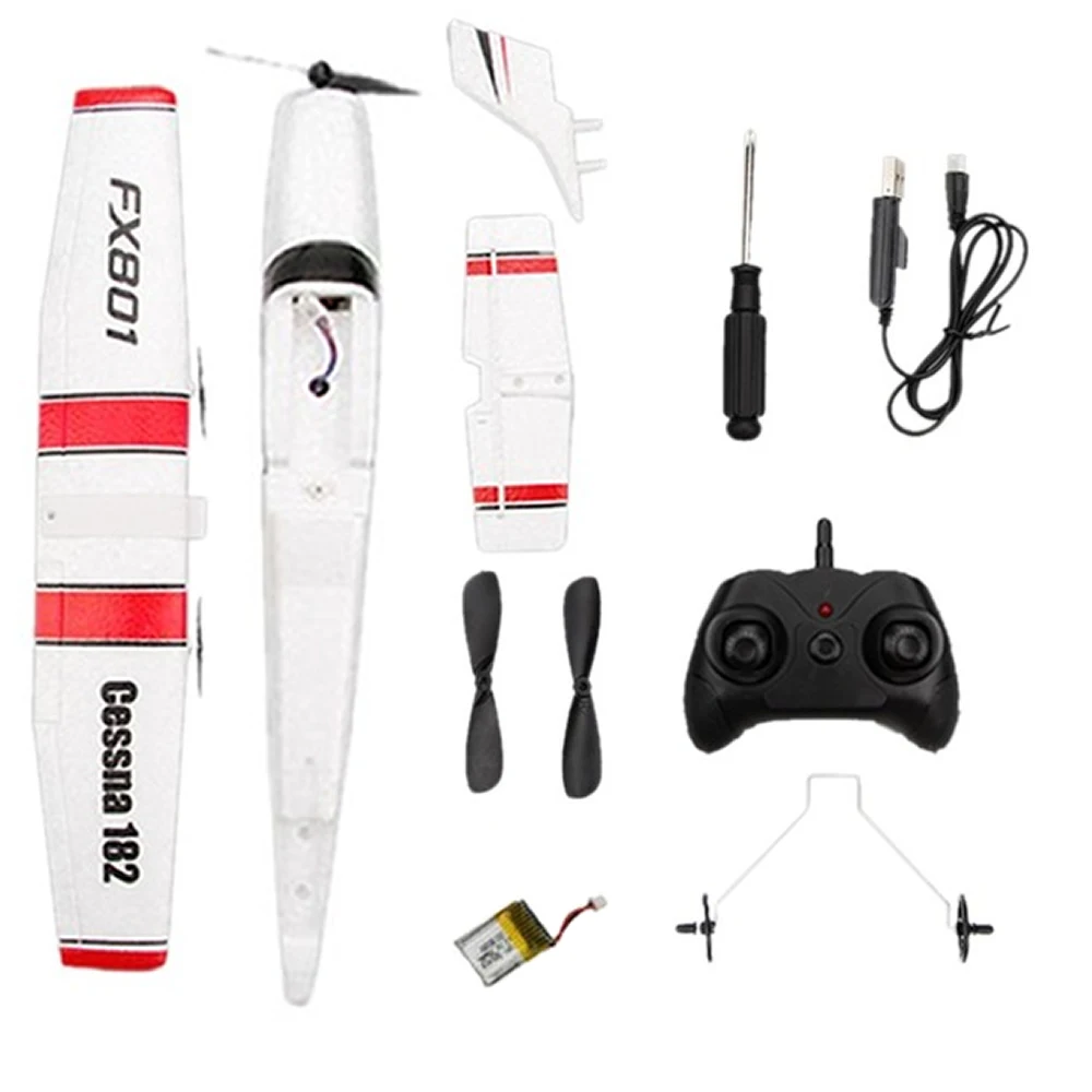 DIY RC Plane Toy EPP Craft Foam Electric Outdoor Remote Control Glider FX-801 Remote Control Airplane DIY Fixed Wing Aircraft 5