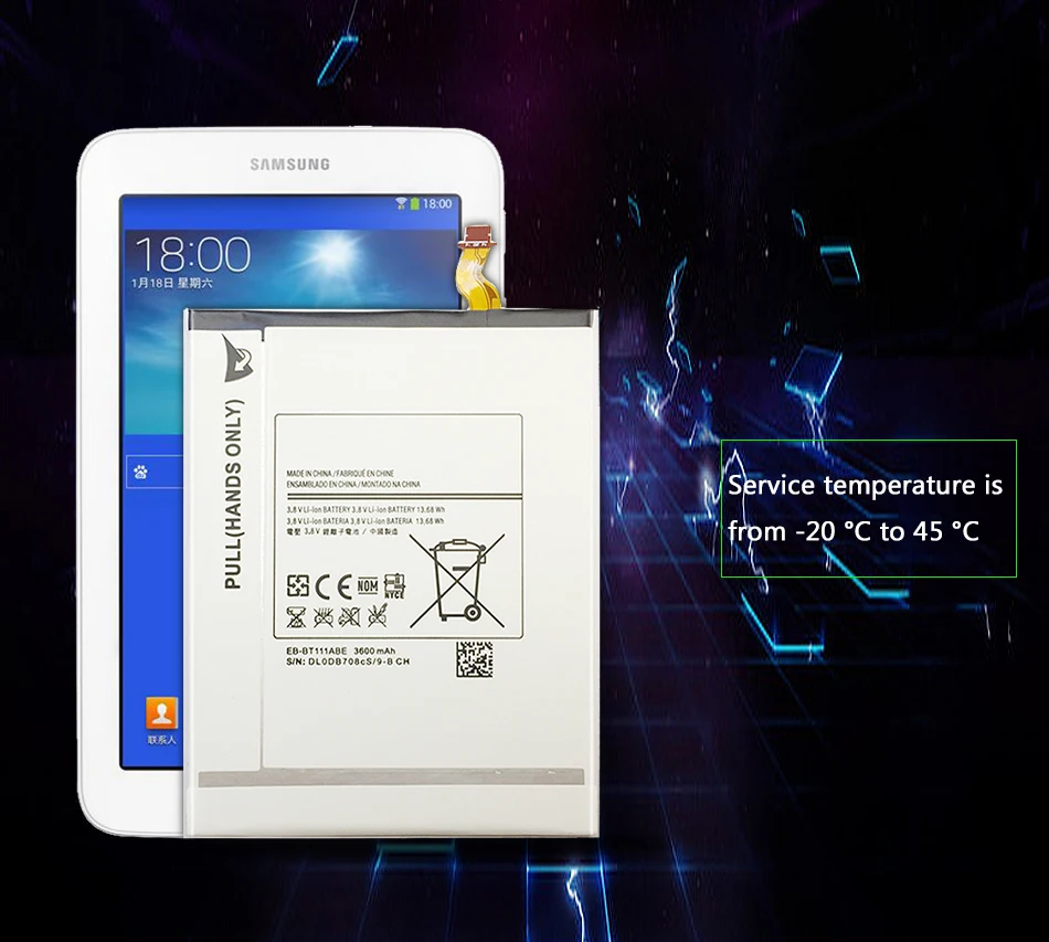 EB-BT111ABE для Samsung Galaxy Tab 3 Lite SM T111 T110 T115 3600 мАч планшет Замена Батарея