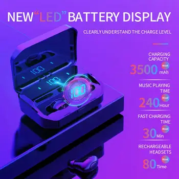 

G12 Wireless Bluetooth 5.0 TWS Headphone Hifi Stereo EarphoneTouch Control Headset With Mic LED Display 2200mAh Battery