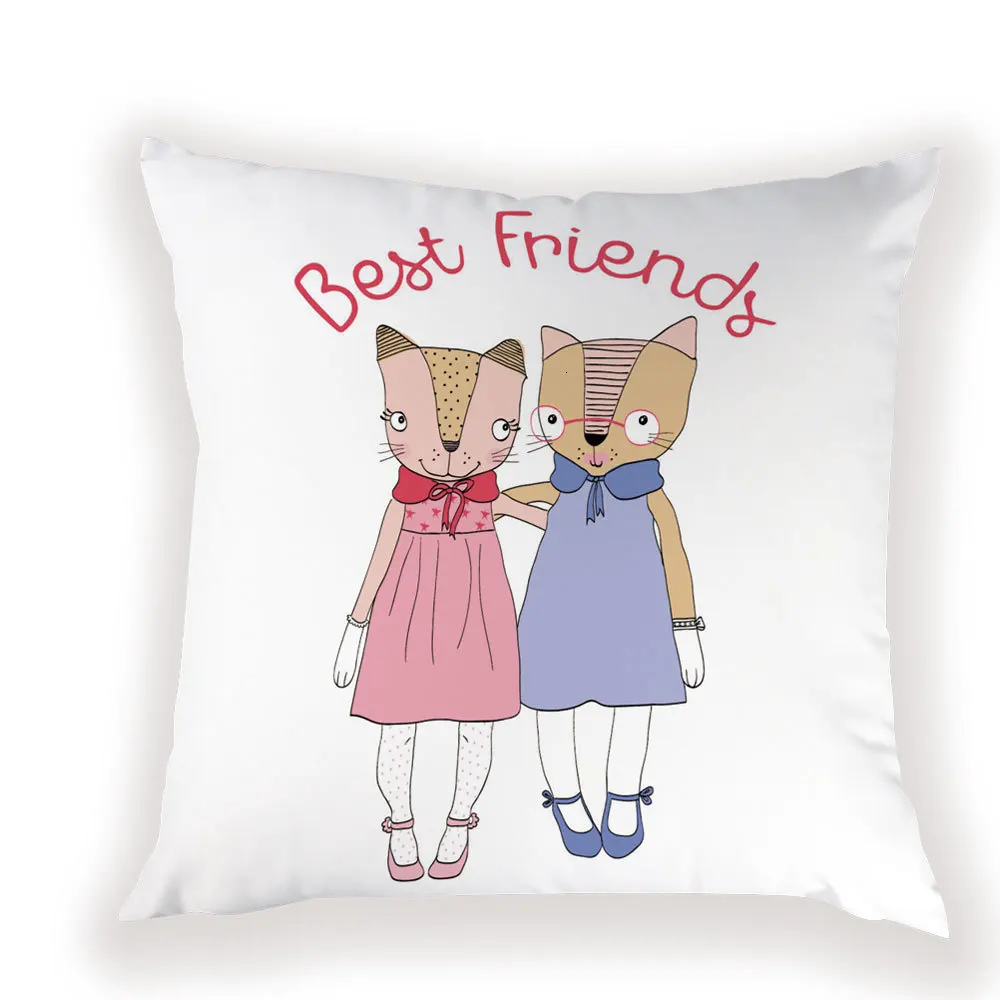 Лучший друг, чехол для подушки, розовые подушки для стульев, декоративная наволочка для дивана