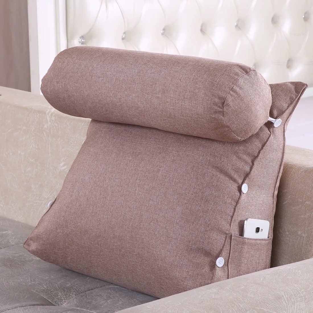 

Johnear Reading pillow wedge lumbar support cushion headboard removable back rest pillows bolster triangular backrest inclined