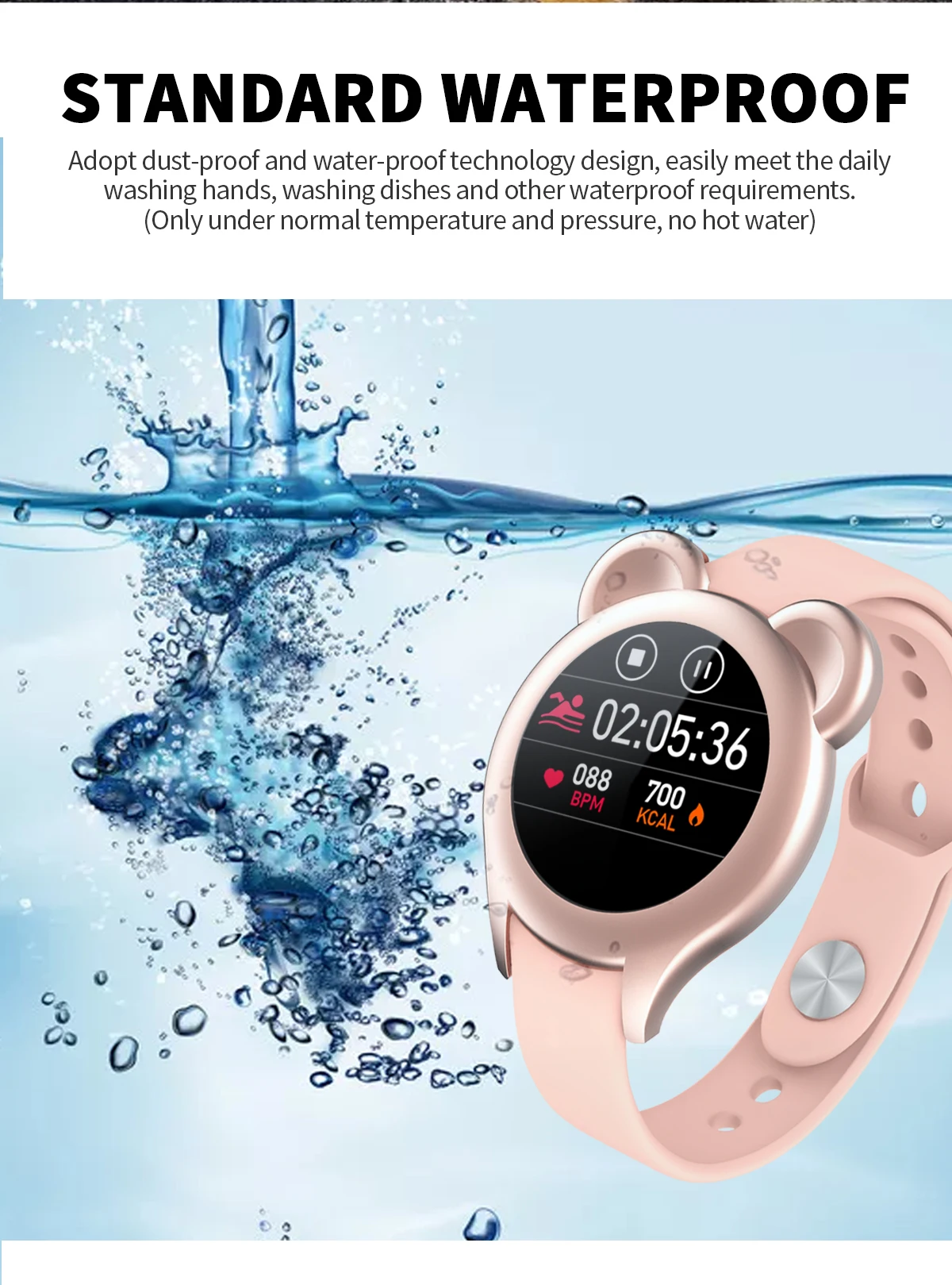 Esportes para Mulheres Relógio de Pulso Presente da Menina Ip67 à Prova Relógio Inteligente Bonito Mickey Smartver Dip67 Água Tela Toque Completa Chamada Recebida M99 14 High Quality Eletrônicos