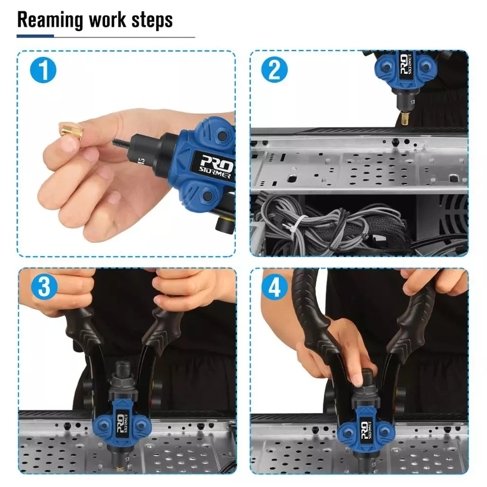 Rivet Gun rivet nut tool rivet gun set 3 in 1 Hand Threaded Rivet Nuts Guns Riveter of Sleeve Nuts Rivnut Tool For Auto M3/M4/M5/M6/M8/M10 Multi Reaming By PROSTORMER