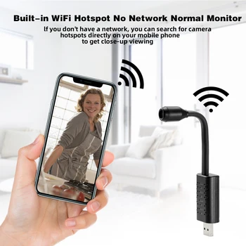 

Portable Mini IP Camera WiFi USB Surveillance Security Full HD 1080P 2MP P2P CCTV Cloud Storage Smart Human Detection Endoscope