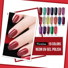 Verntion 5ml néon Gel vernis Pigment brillant autocollant Base brillante et haut nécessaire pour la peinture ongles manucure Gel pour vernis à ongles(China)