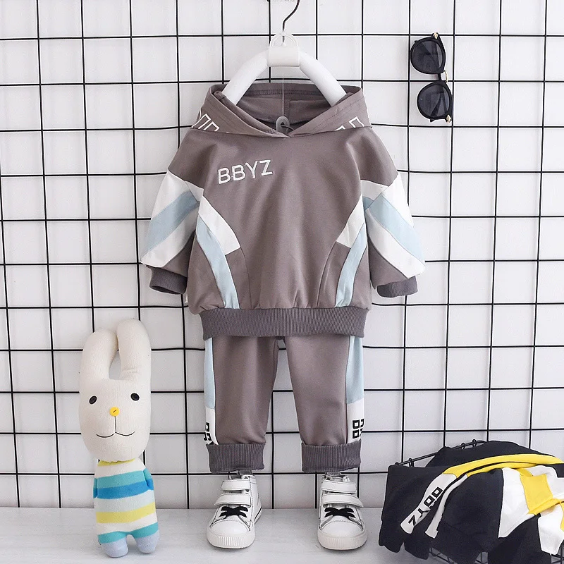 Autumn Baby Casual Tracksuit Children Boys Girls Cotton Hooded T Shirt Pants 2Pcs/Sets Kids Leisure Sport Suit Infant Clothing