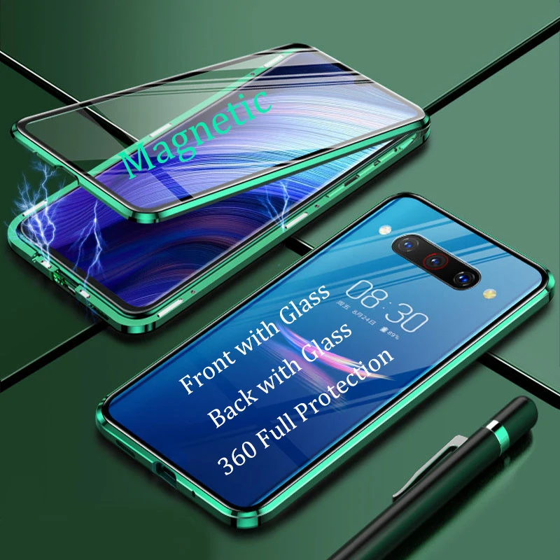 

For ZTE Nubia Z20 NX627J Magnetic Case 360 full Protection double-sided Tempered Glass Case Nubia Z20 NX627J Metal Bumper Case