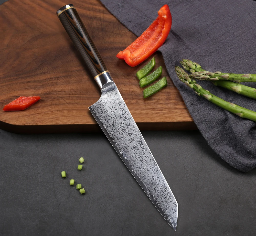 8 дюймов поварской нож TURWHO Gyuto из высокоуглеродистой дамасской стали японские